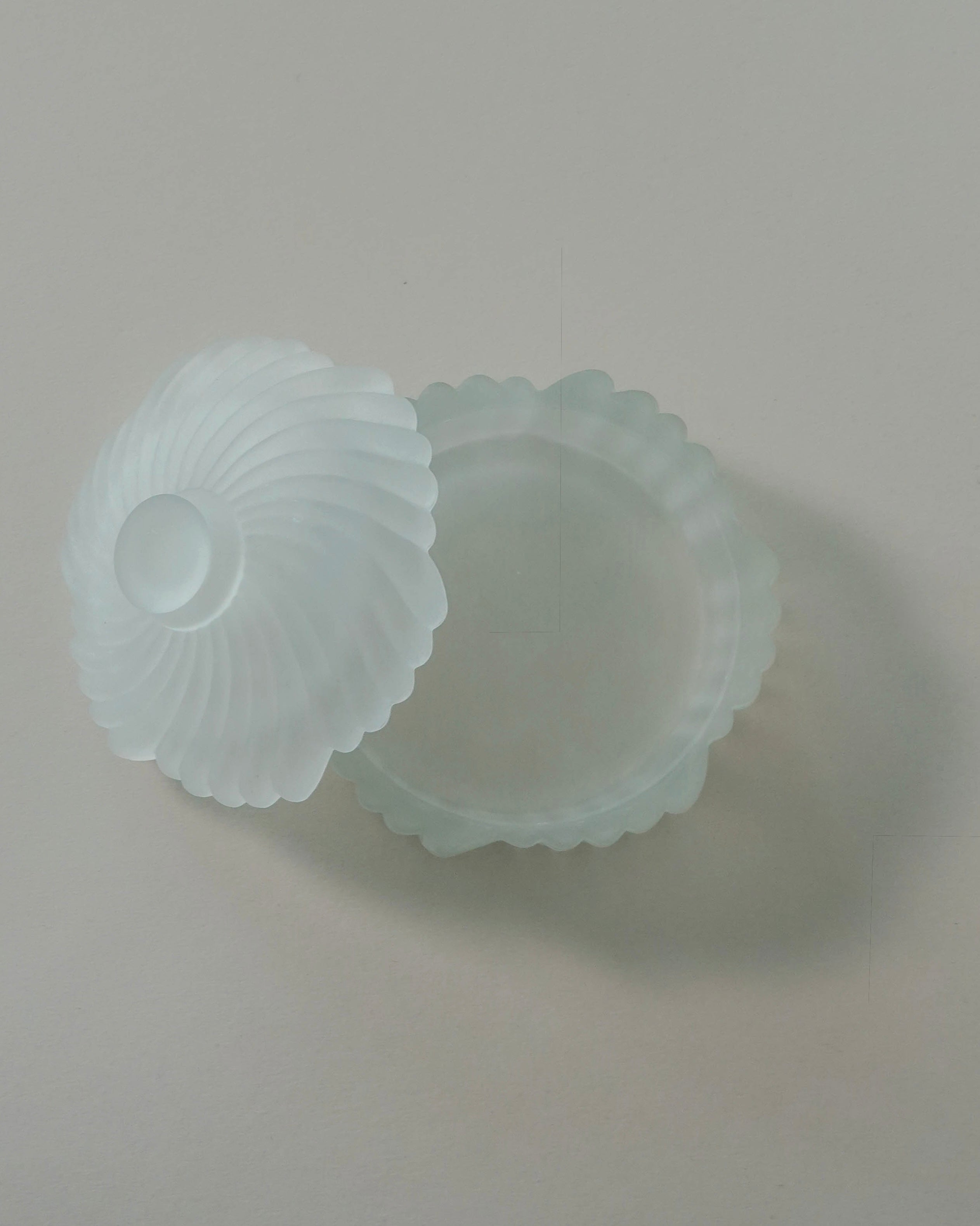 Shell Fluted Frosted Glass Box