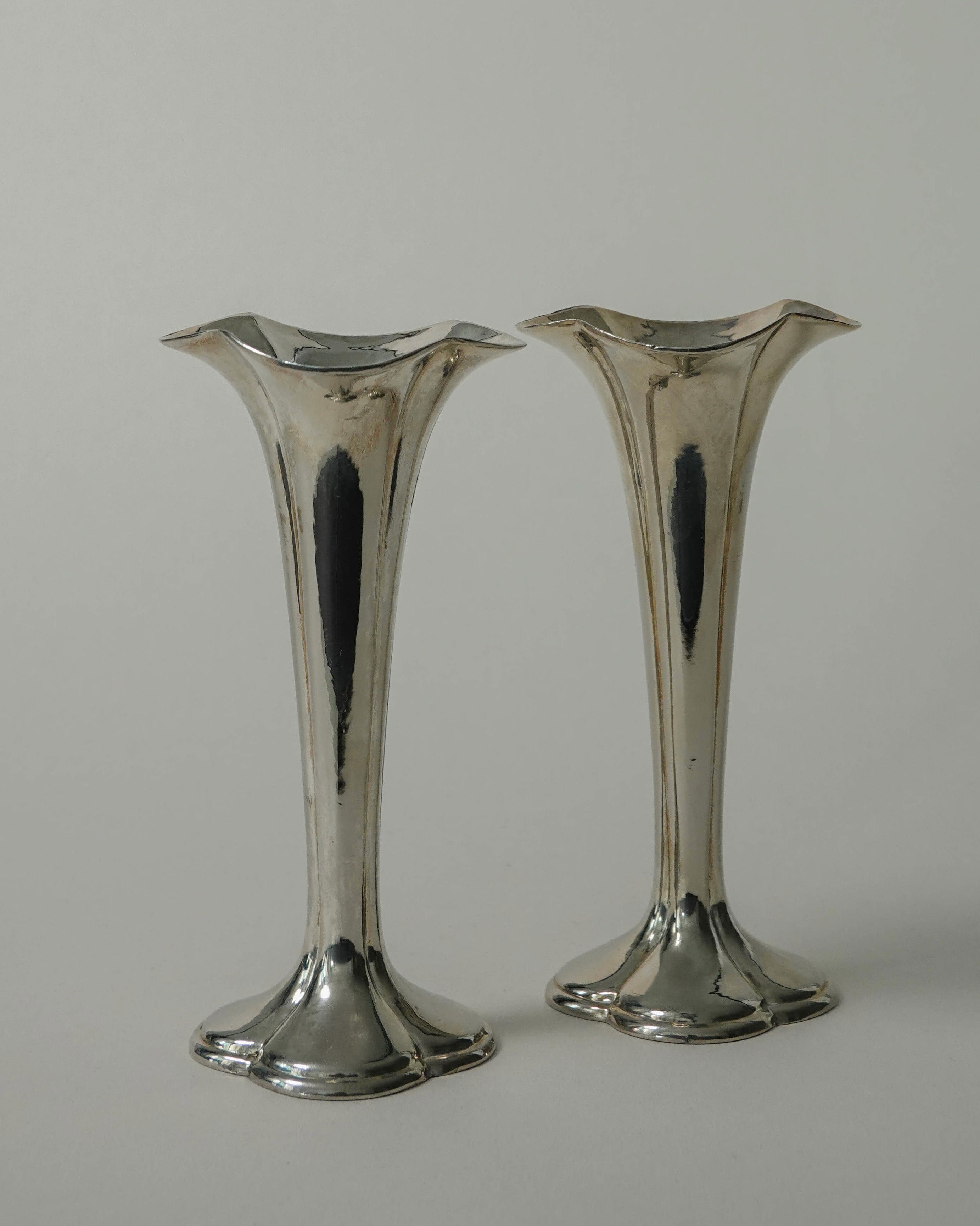 Silver Trumpet Flower Vase