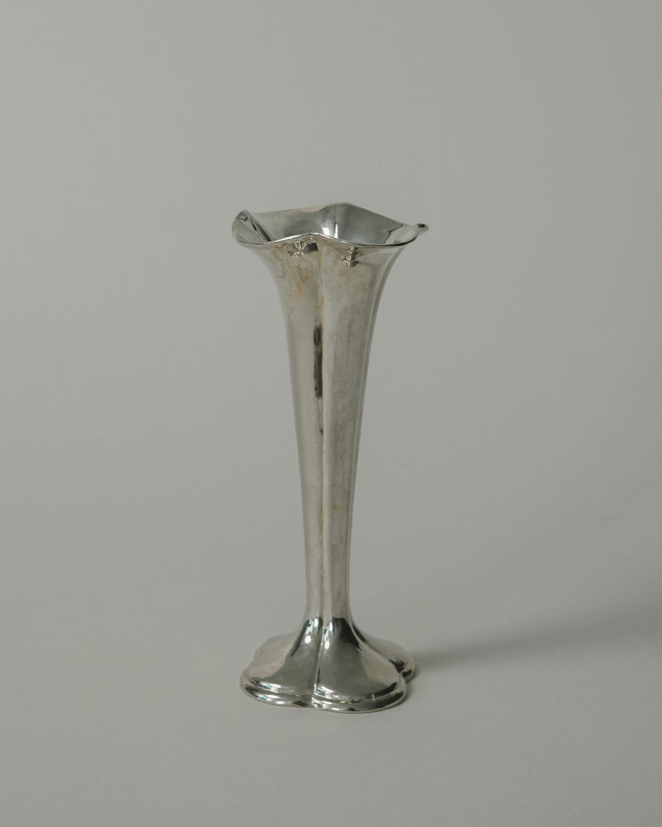 Silver Trumpet Flower Vase