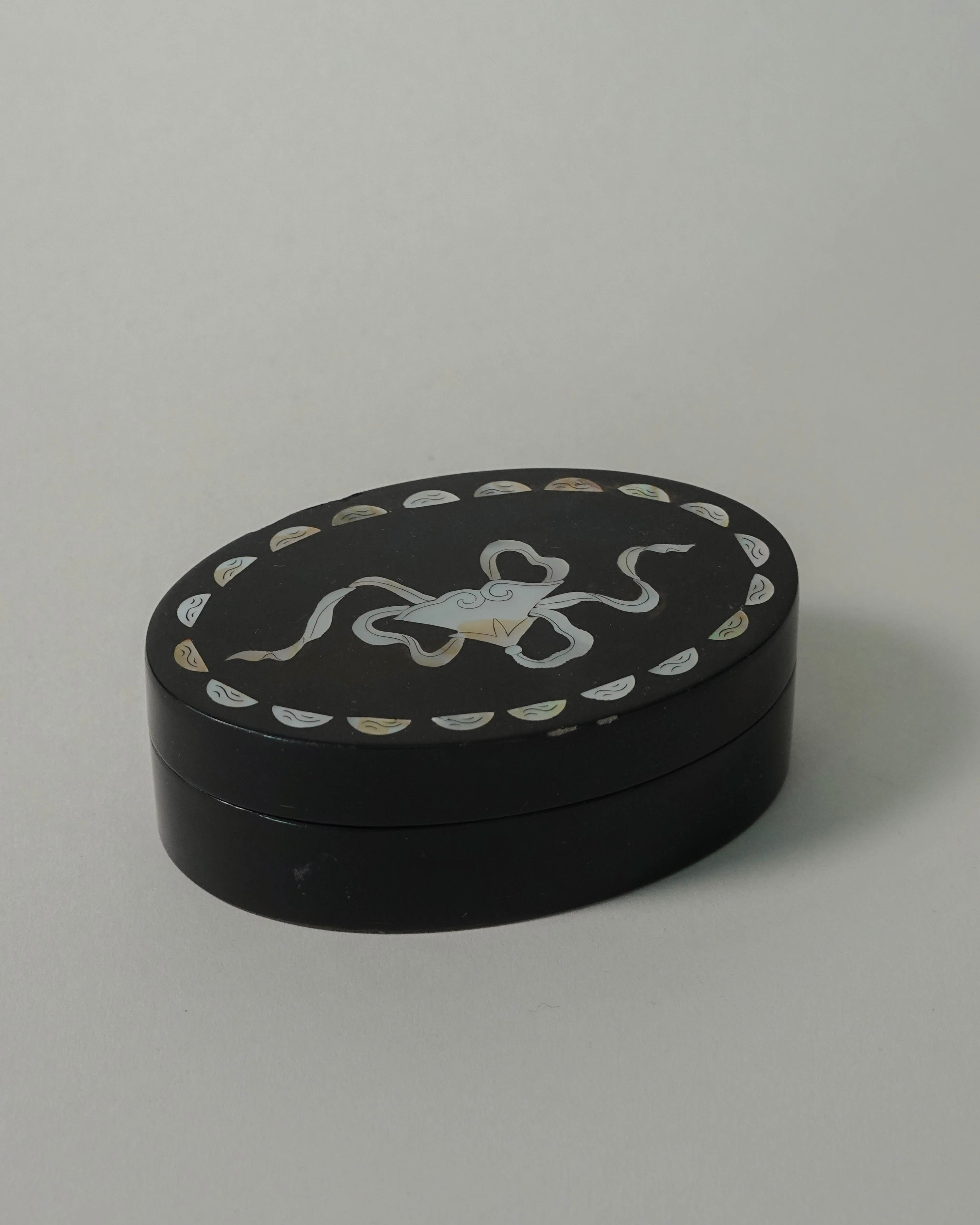 Mother-of-Pearl Oval Storage Box