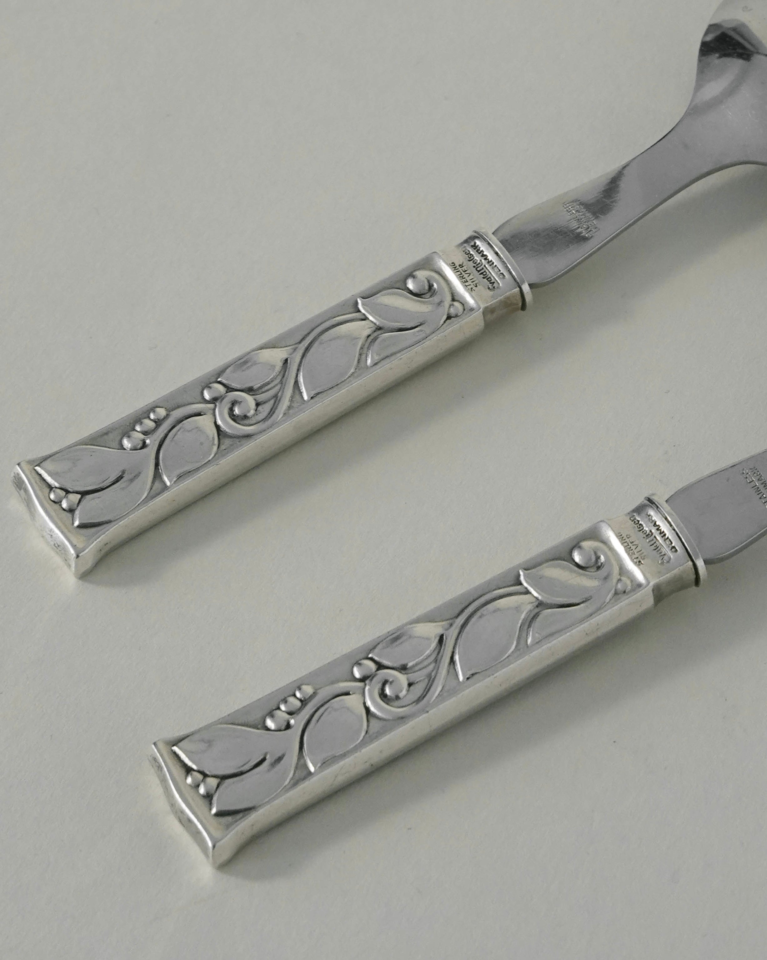 Botanical Silver Salad Serving Set