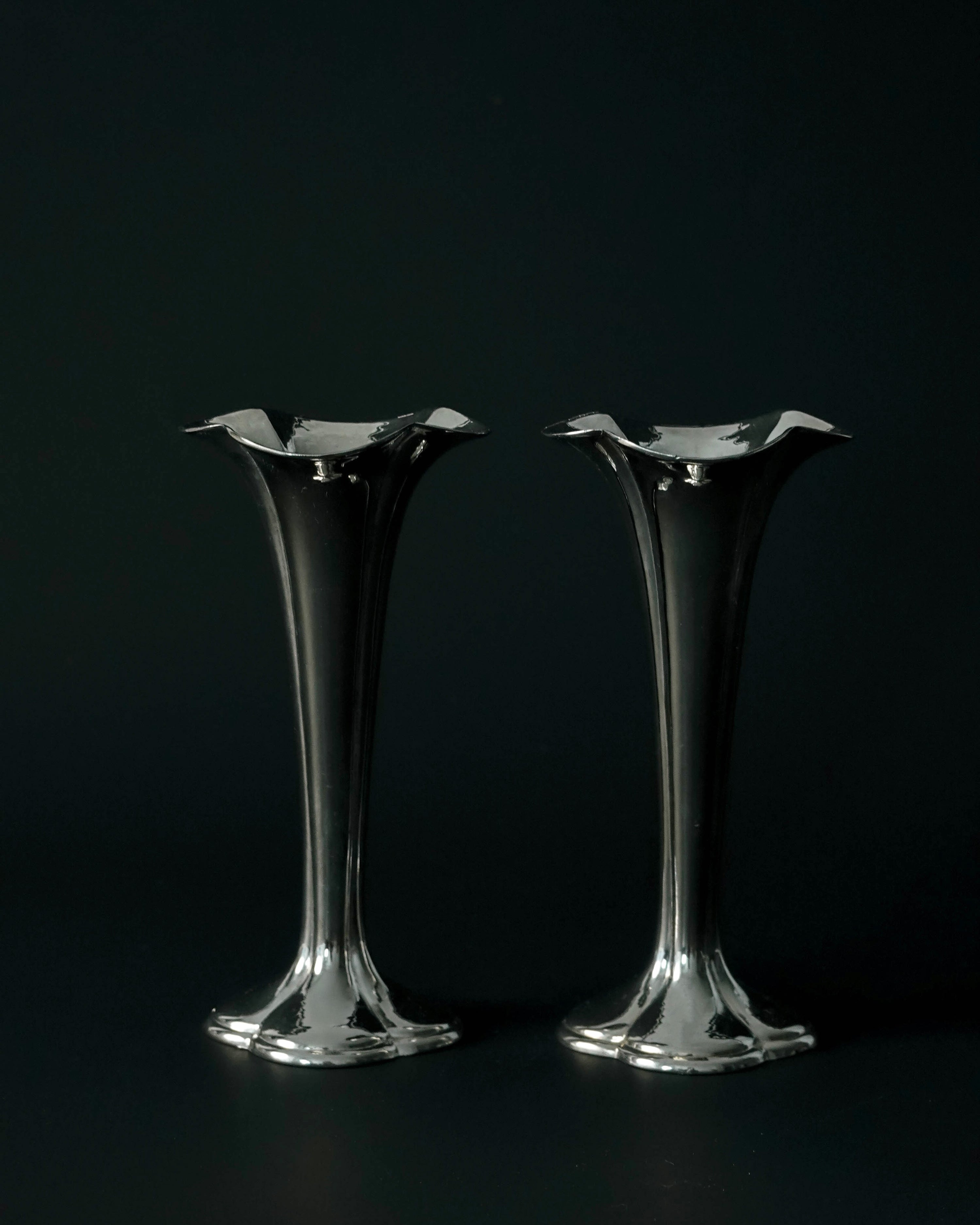 Silver Trumpet Flower Vase